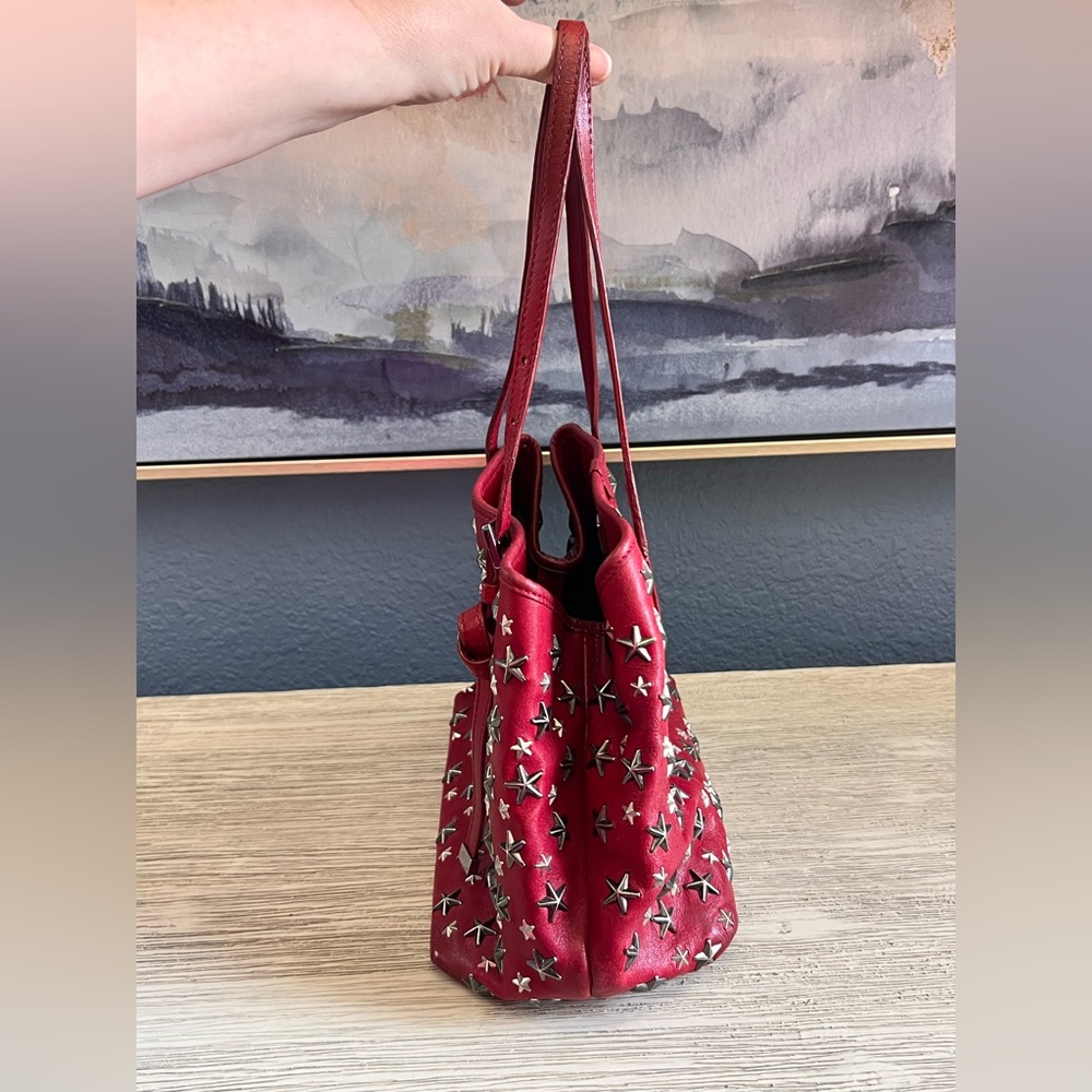 Jimmy Choo Small Sofia Red Leather Star Studded Handbag - EXCELLENT CONDITION - Picture 4 of 16